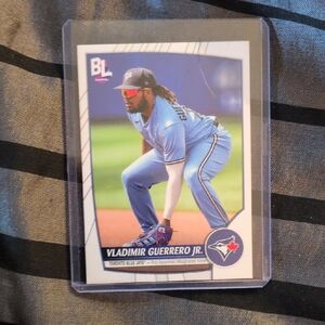 Baseball Trading Card with Player in Blue Uniform, Vladimir Guerrero Jr FB #185